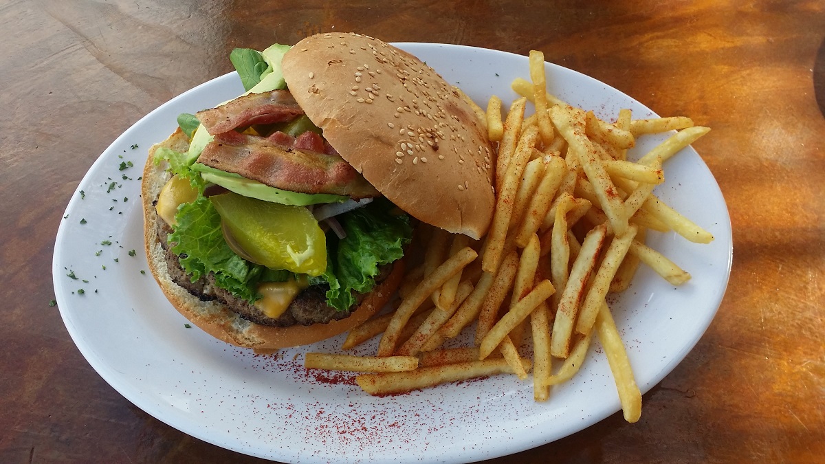 Burger at Cerritos Beach Inn